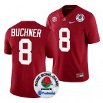 Men's Alabama Crimson Tide #8 Tyler Buchner 2024 Rose Bowl Crimson NCAA Playoff College Football Jersey 2403CUIV2